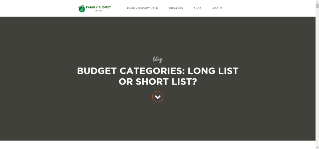 Family Budget Expert Budget Categories